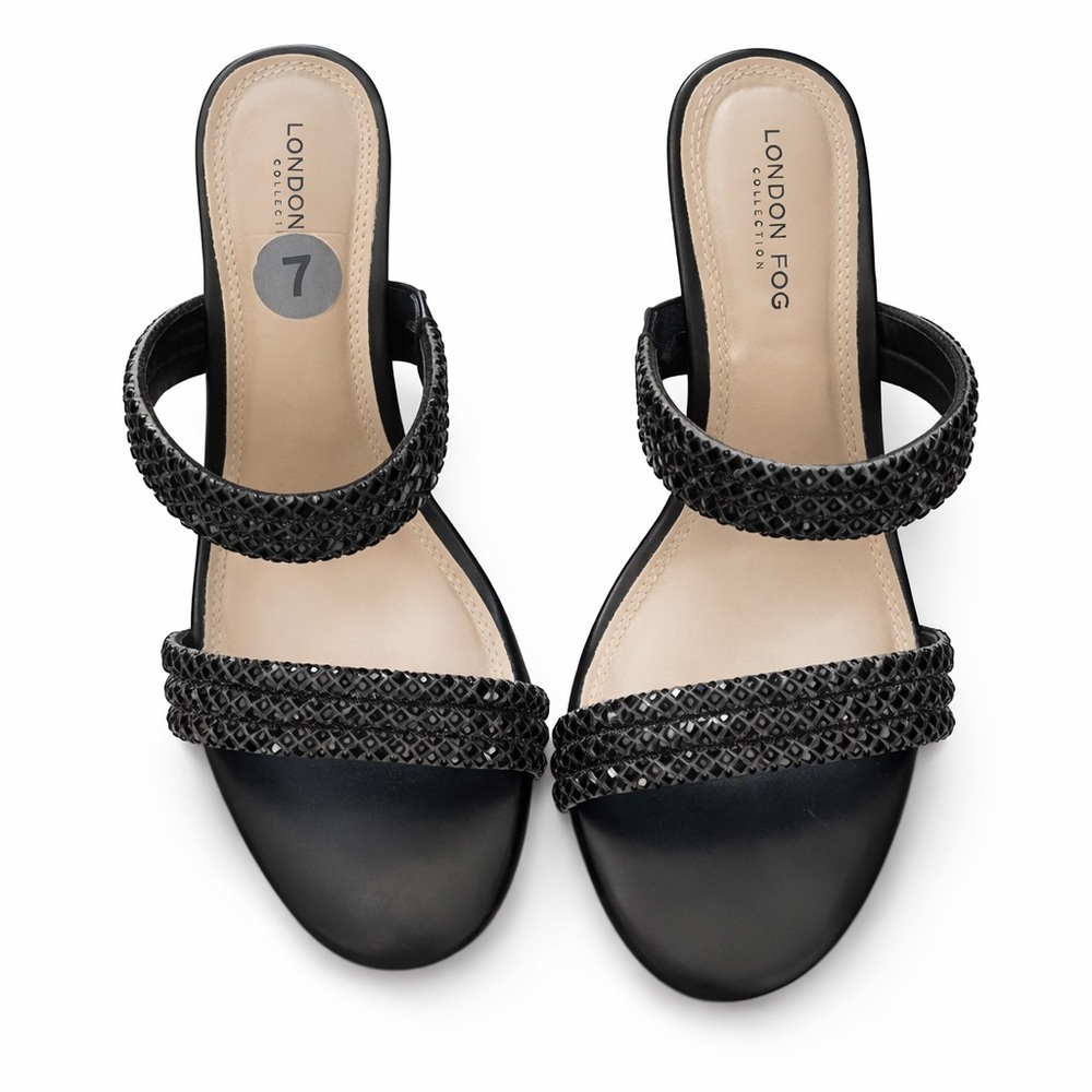 London Fog Wedge Sandals – Women’s Size 7 – Black